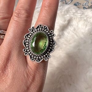 Green emerald ring